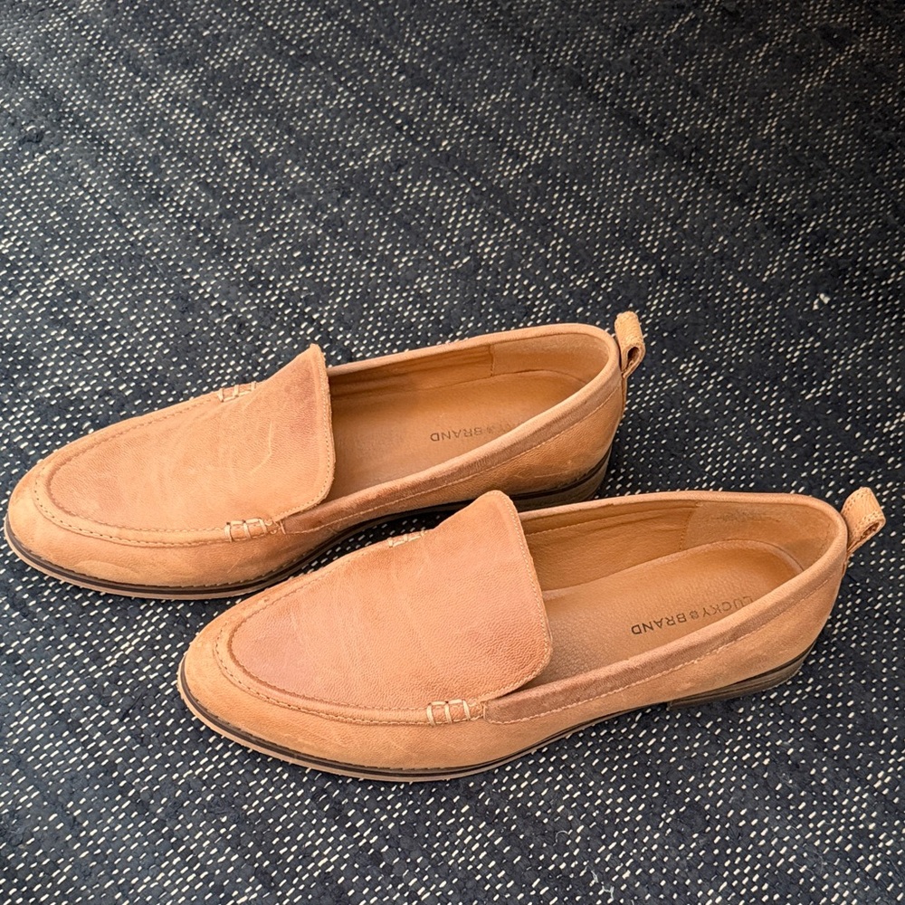 Lucky Brand Tan Leather Slip-On Loafers for Women